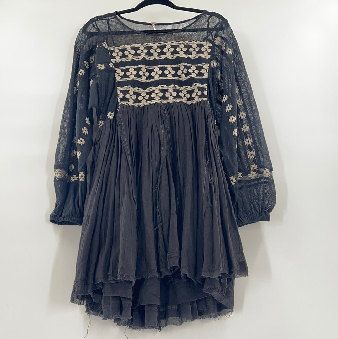 Free People Mesh Embroidered Dress (XS)