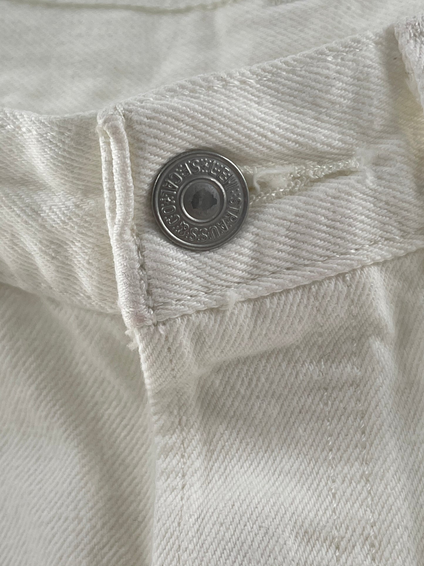 Levi Strauss 501’s White Ripped Jeans (Size S)