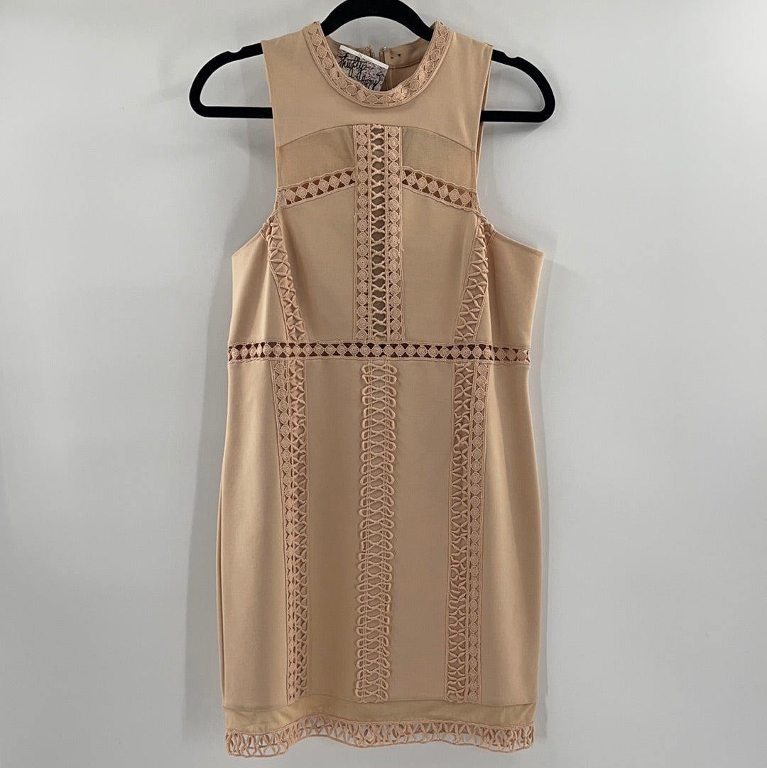 Blush Pink Lace Dress (Medium)