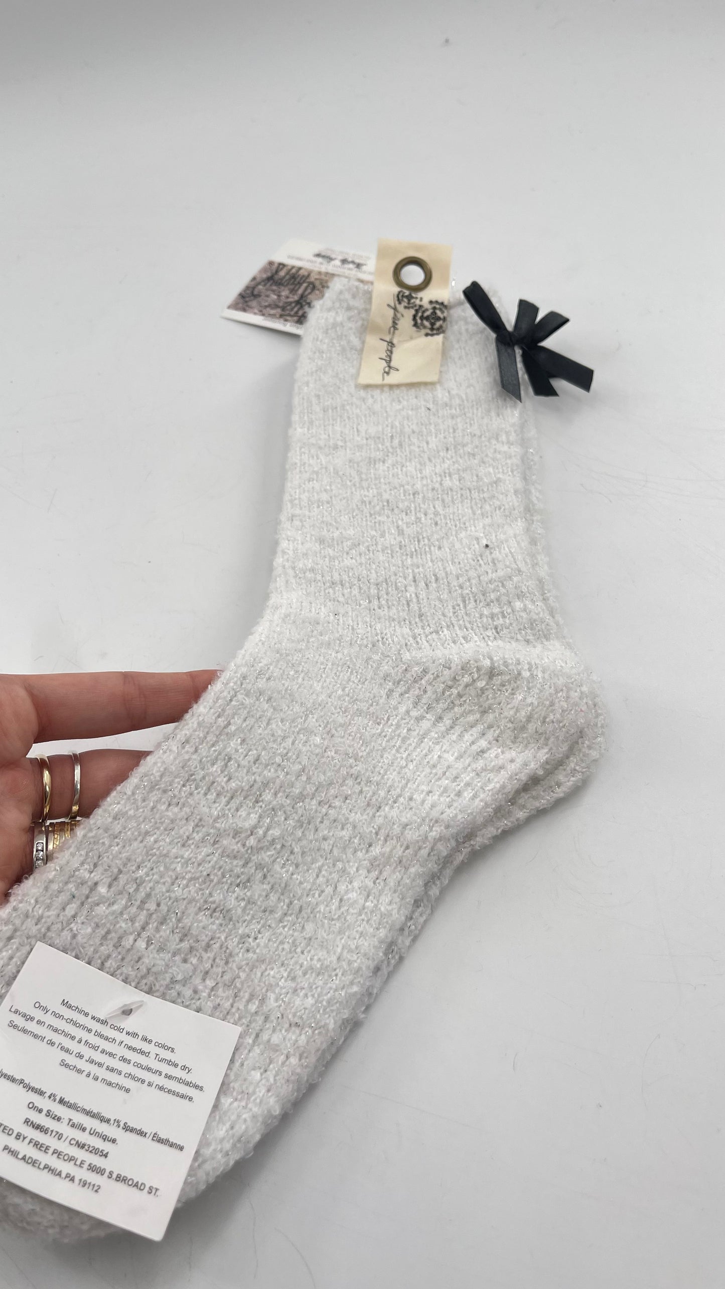 Free People White Knit Sock