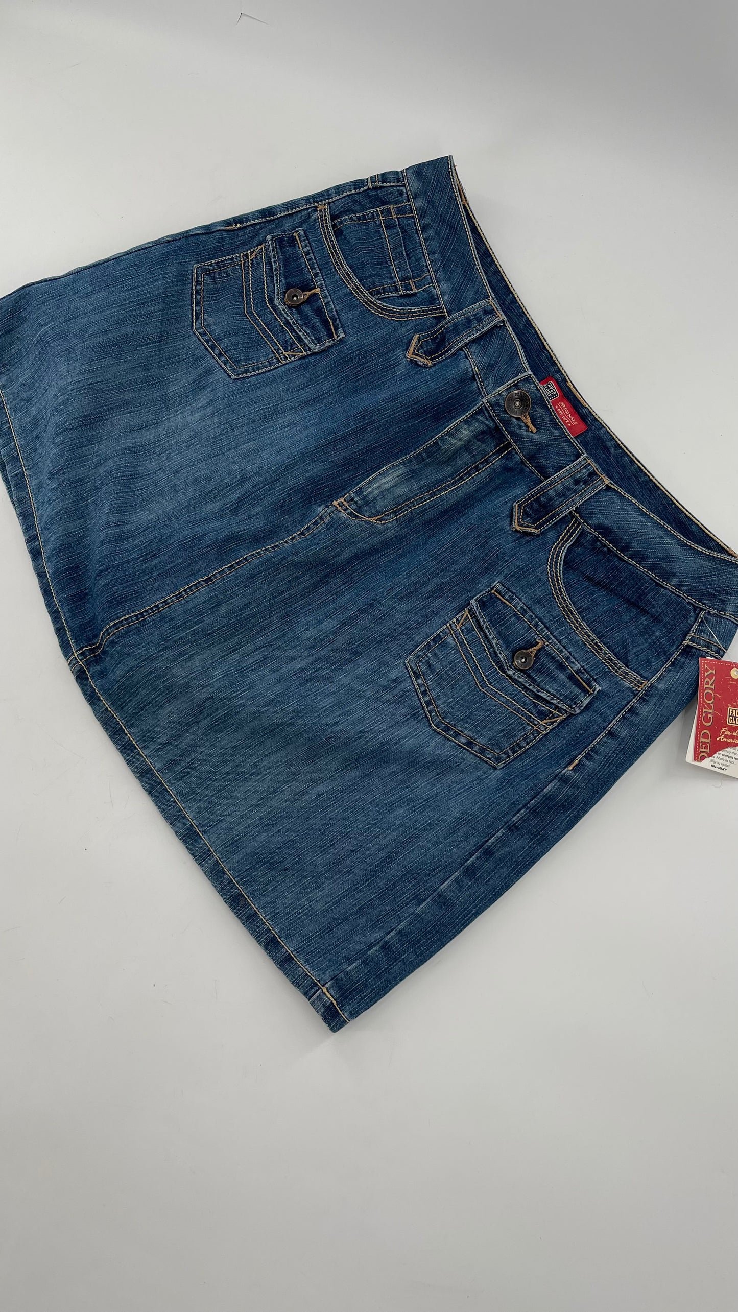 Deadstock Vintage Faded Glory Denim Mini Skirt (14)