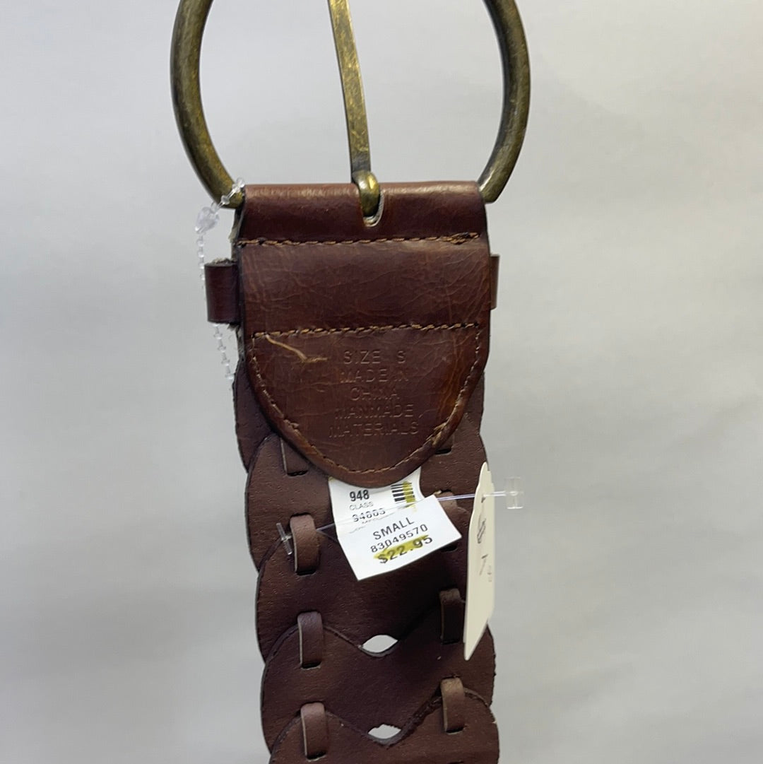 Brown Overlapping Gold Hoop Belt