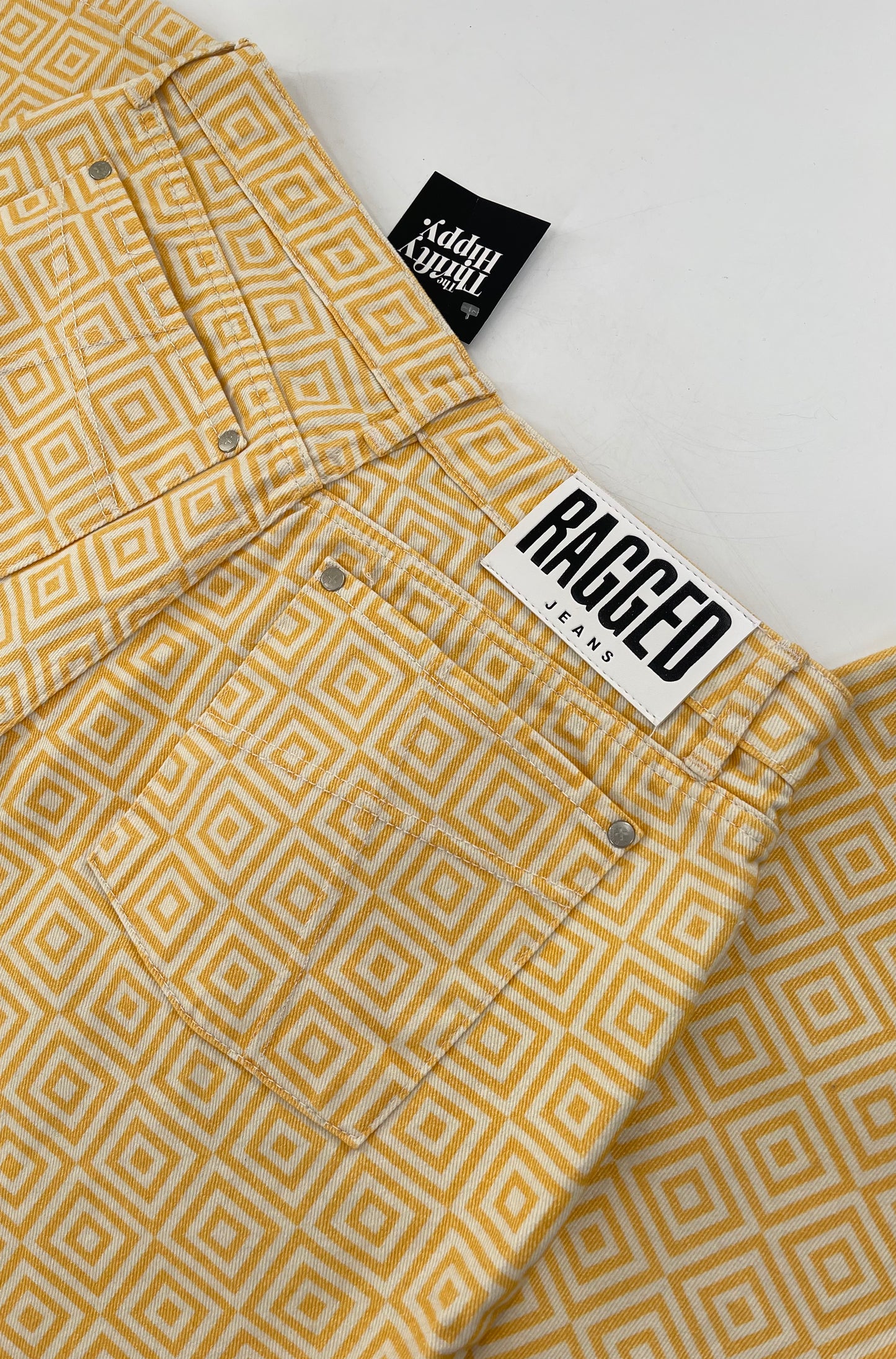 Ragged Priest White/Yellow Square Straight Legs (34)