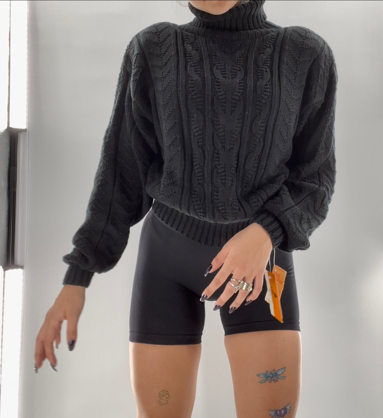 Deadstock Vintage Black Cableknit LizSport Sweater