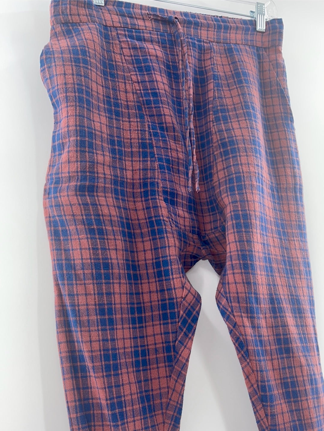 Faircloth Checkered Maroon and Navy Stretch Pants