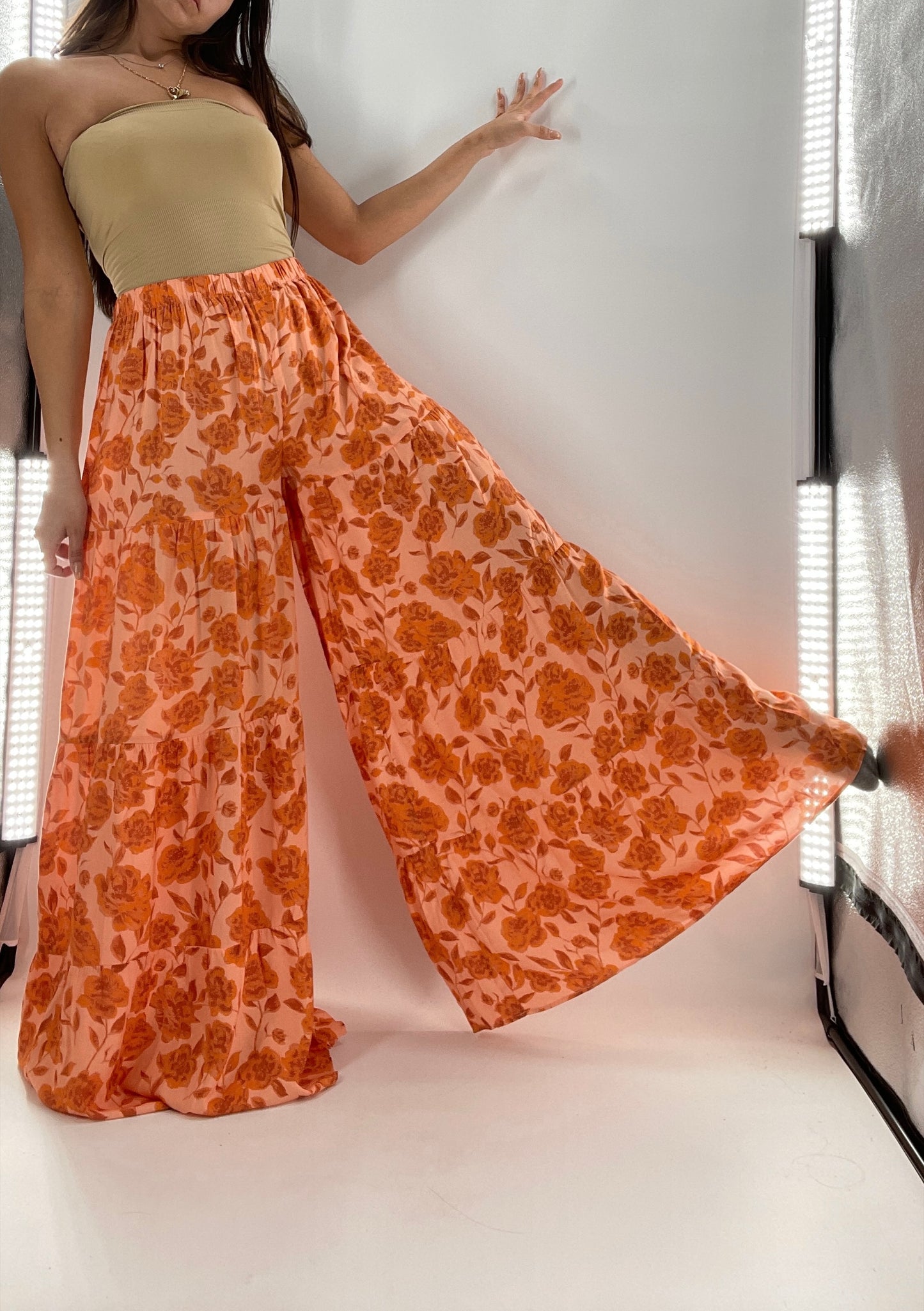 Jen’s Pirate Booty X Free People Floral Wide Leg Flares (Medium)