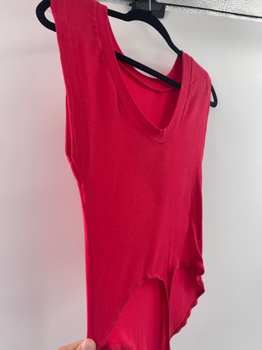 Intimately Free People “U” Shape Collar Red Bodysuit (Size XS)