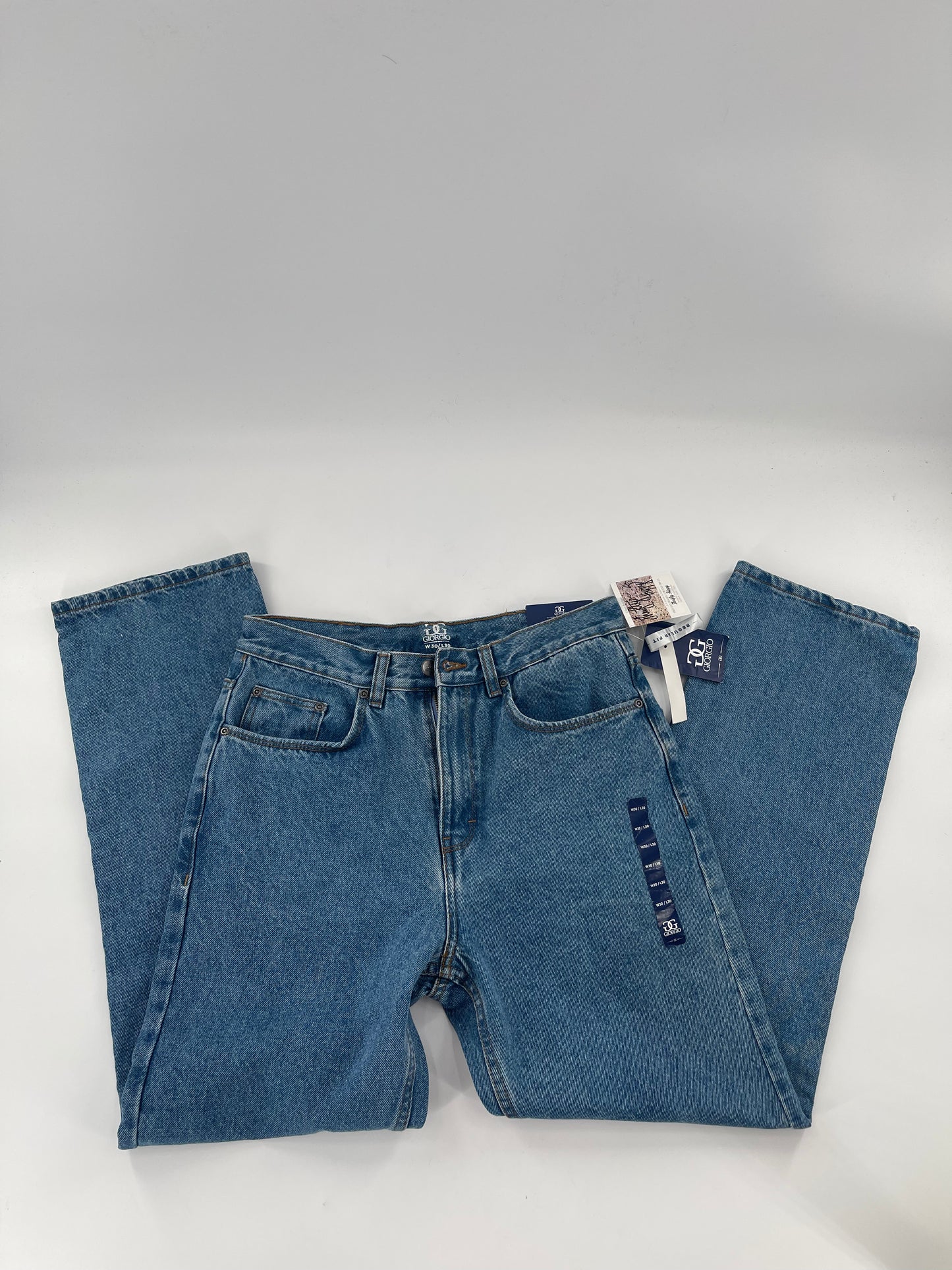Deadstock Vintage Giorgio Light Wash Denim Straight Leg Jeans Size 30/30