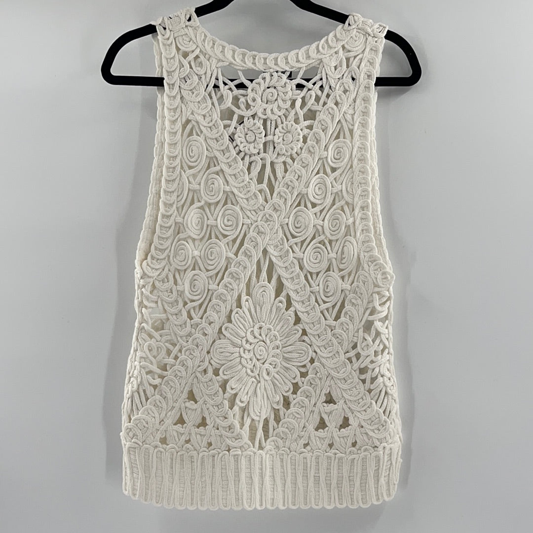 Rebecca Elliot White Knit Tank (S/M)