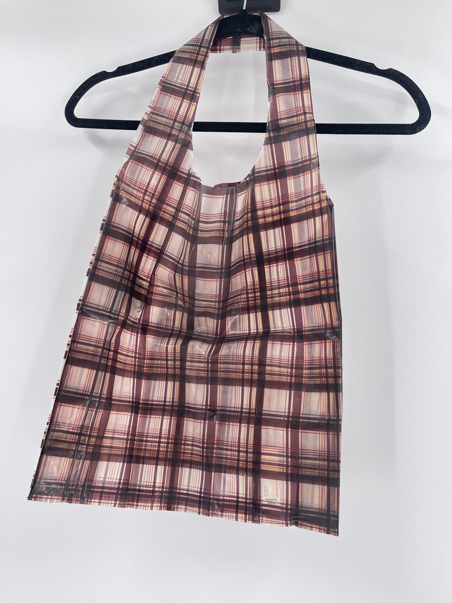 Urban Outfitters plastic plaid tote bag