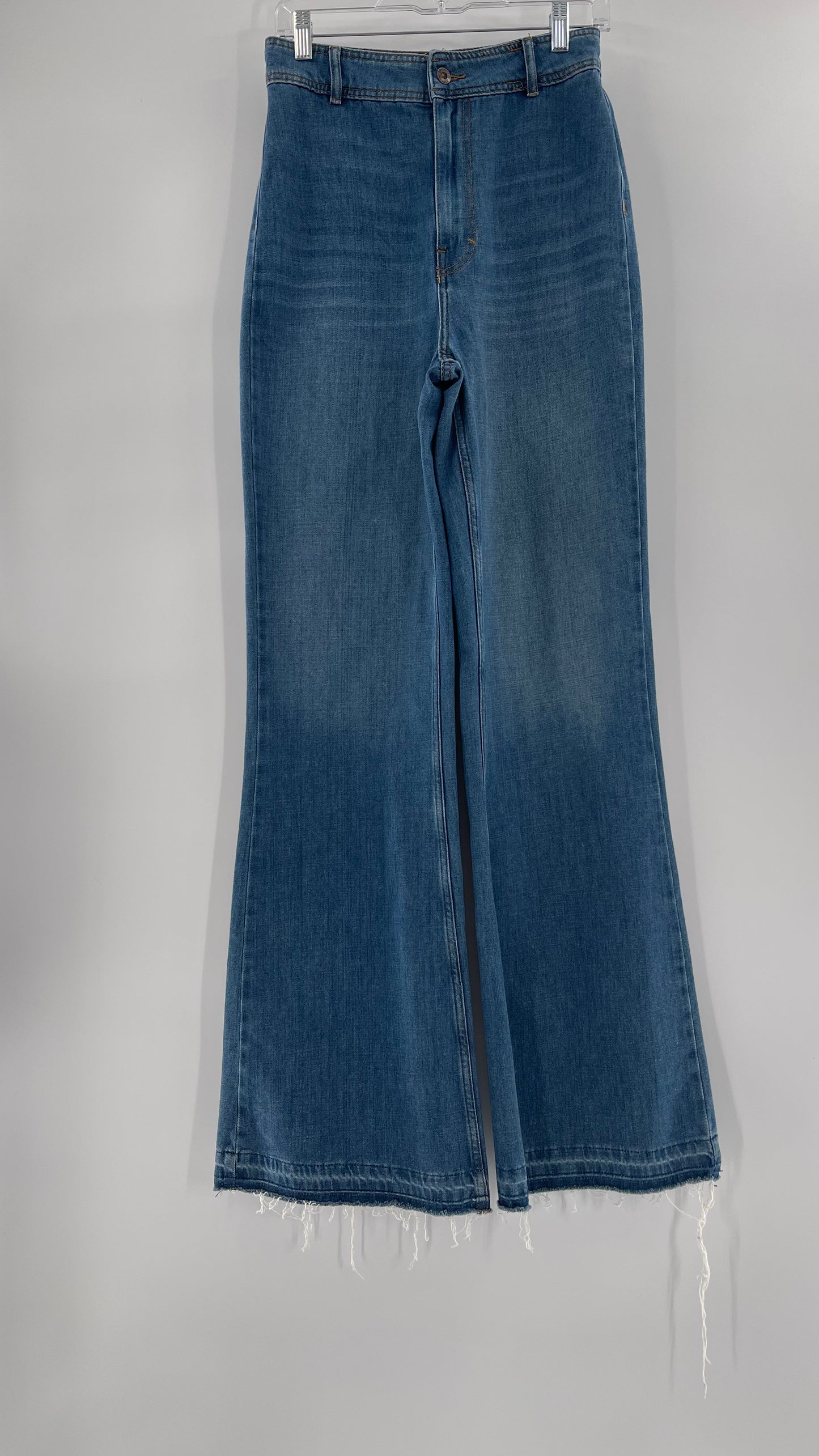 Free People Wide Leg Medium Wash Jeans (28)