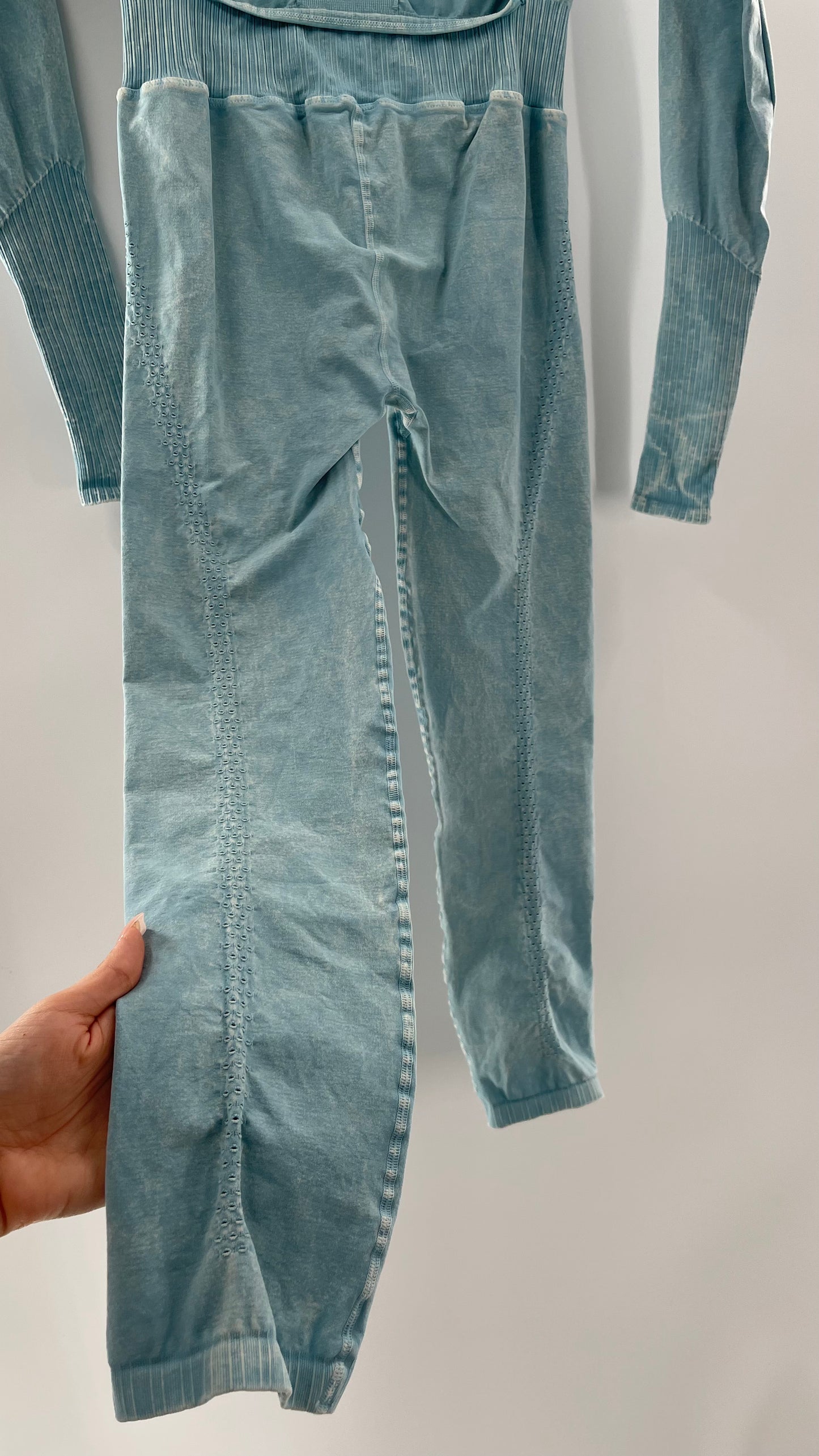 Free People Movement Baby Blue Elastic Good Karma Jumpsuit (M/L)