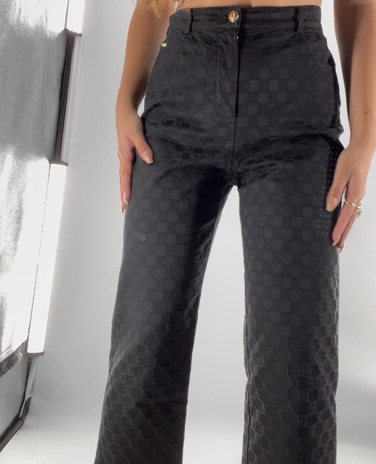 Vintage Embossed All over Logo Pants (6)