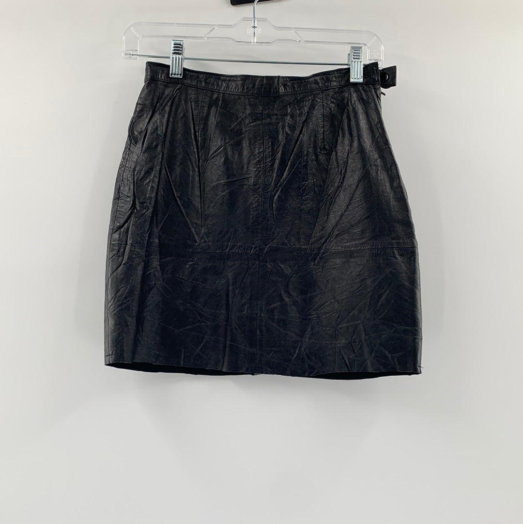 Urban Outfitters Black Leather Mini Skirt (Sz5/6)
