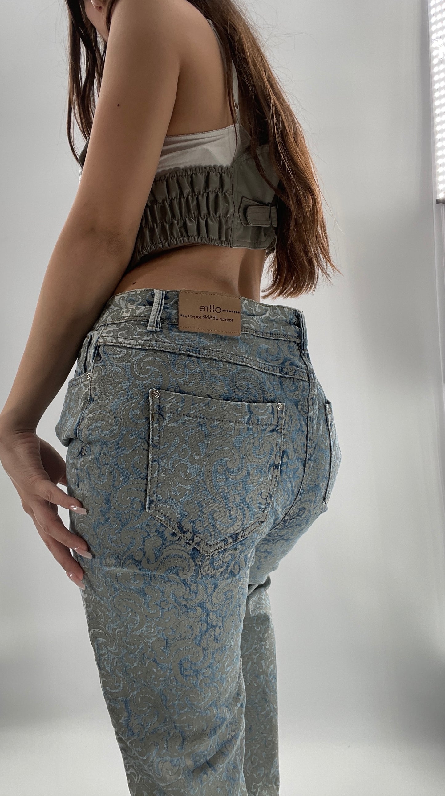Deadstock Oltre Denim/Grey Brocade Jeans (12)