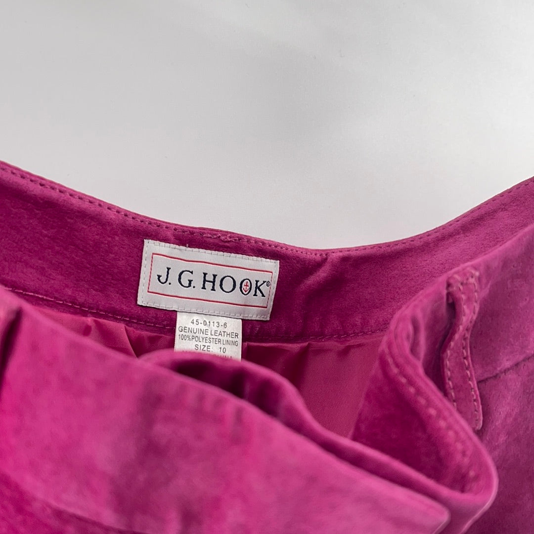 Vintage J.G. Hook Hot Pink 100% Genuine Leather Pants (Size 10)