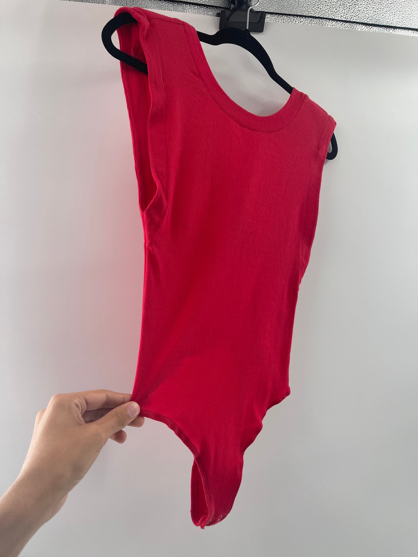 Intimately Free People “U” Shape Collar Red Bodysuit (Size XS)