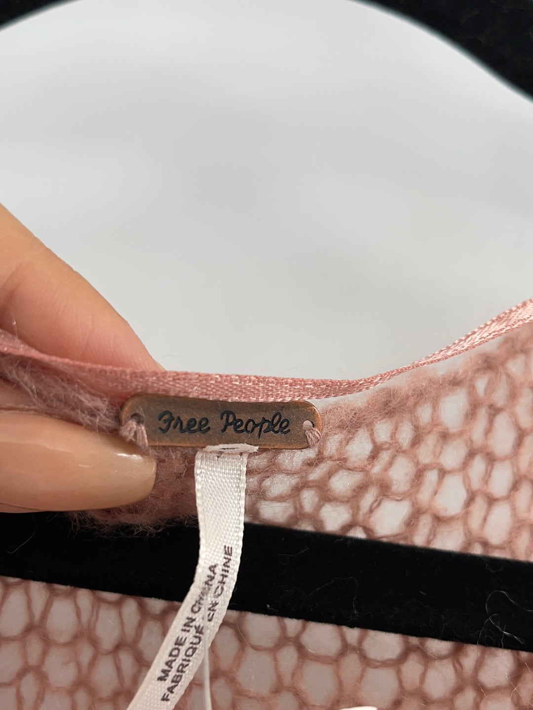 Free People Sheer Knit Off Dusty Pink Sweater (Size XS)