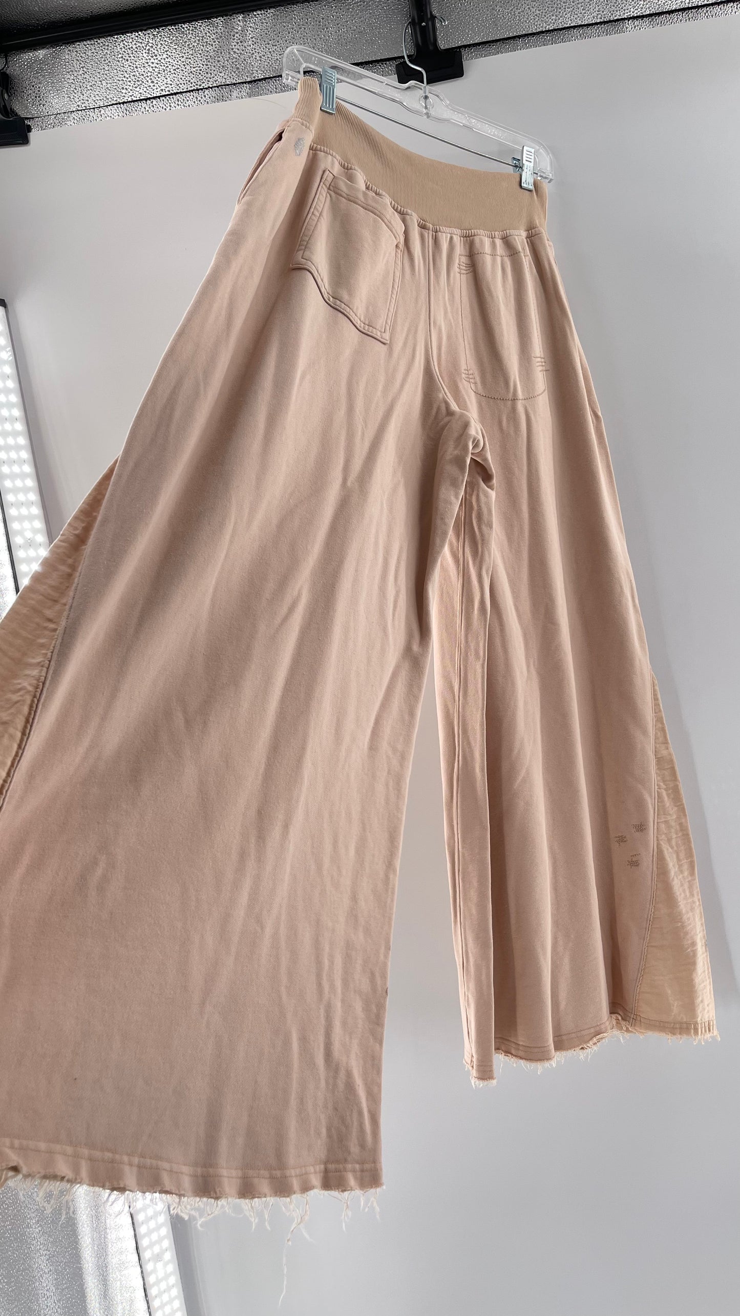 Free People Movement Muted Pink High Waisted Jersey Flare Legs (Small)