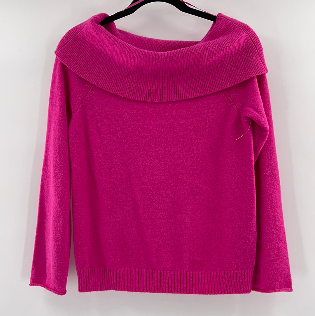 Anthropologie Hot Pink Turtle Neck Sweater (Size Small)