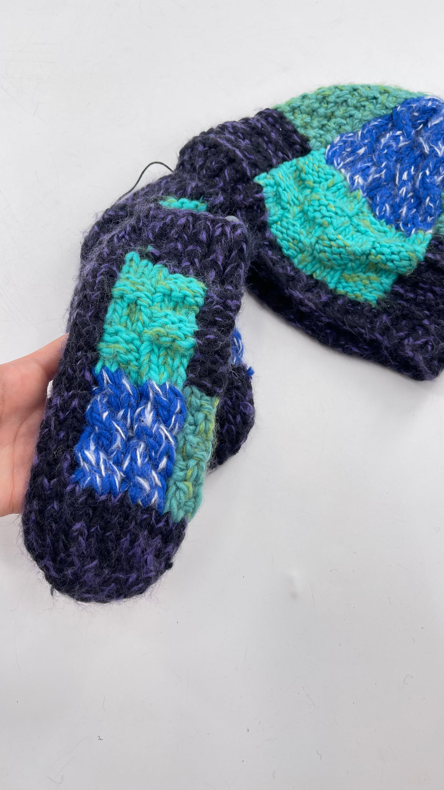 Free People Cool Tones Knit Hat and Gloves Set