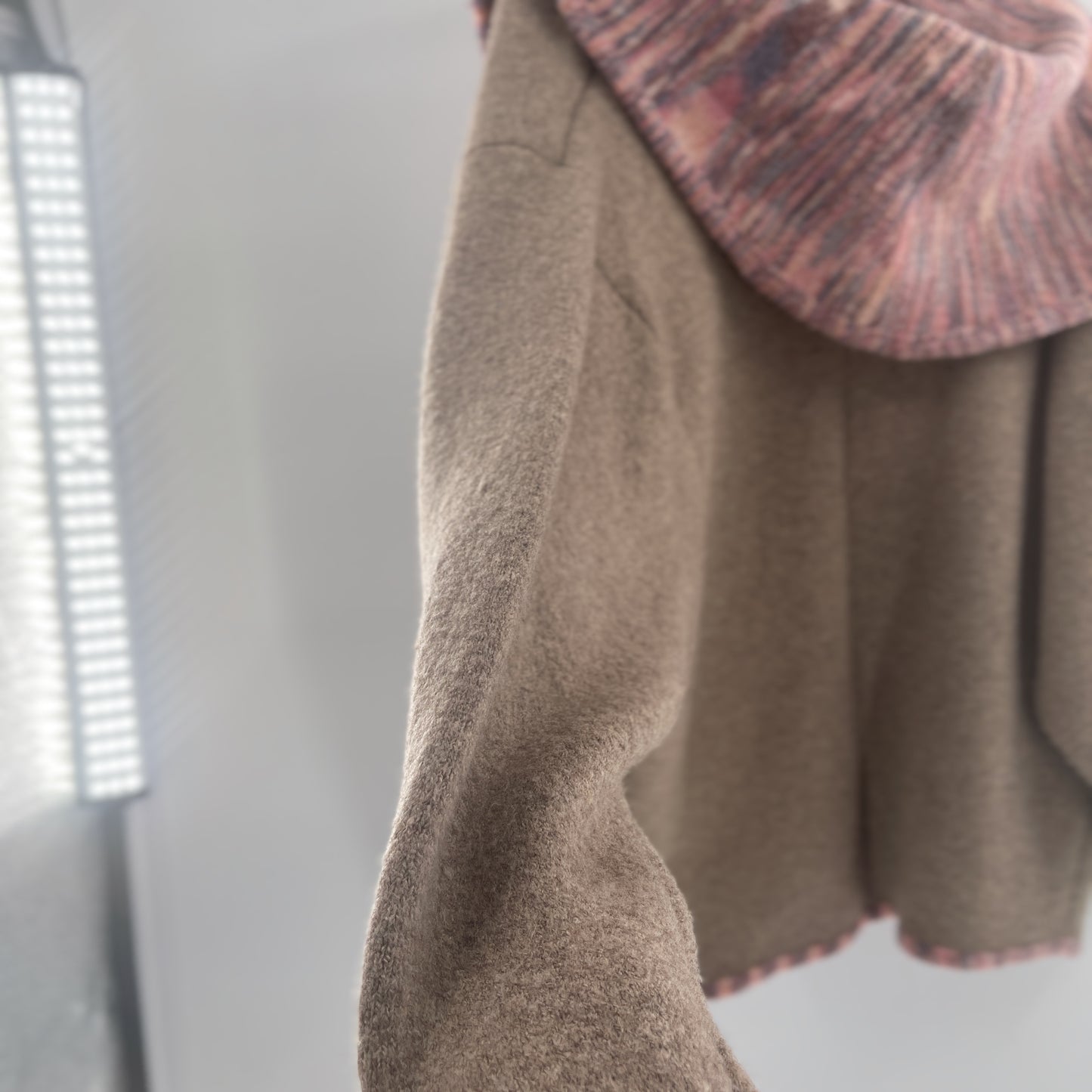 Anthropologie Reversible Knit Pink and Light Brown Jacket (Size XS/S)i