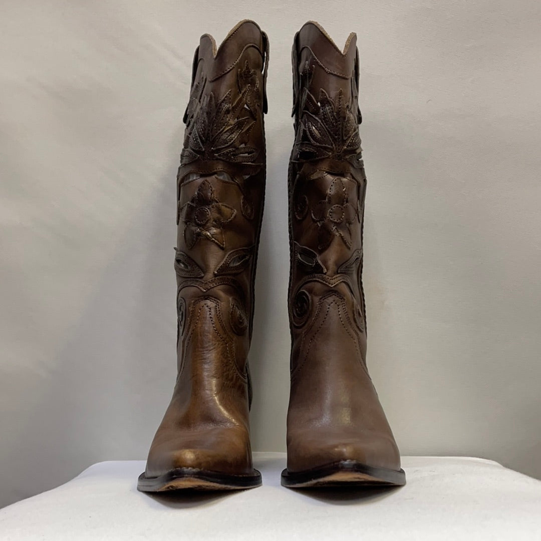 George Brown Embroidered Boots