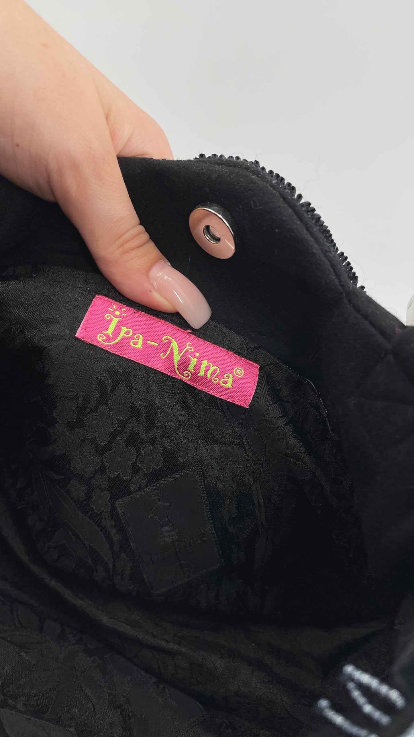 Vintage IPA NIMA Black Embroidered Beaded