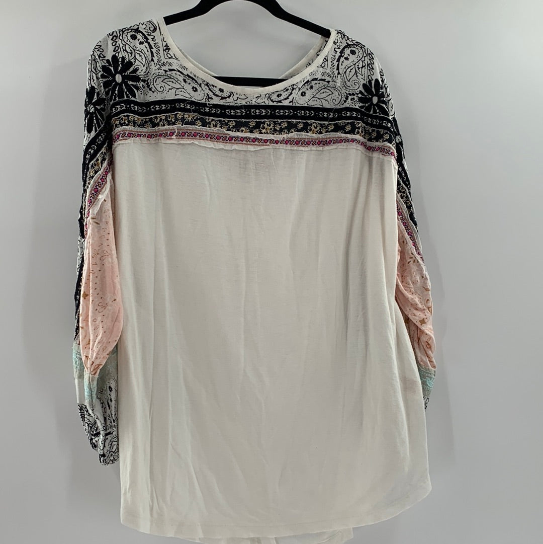 Free People Embroidered Sleeve and Neckline (XS)