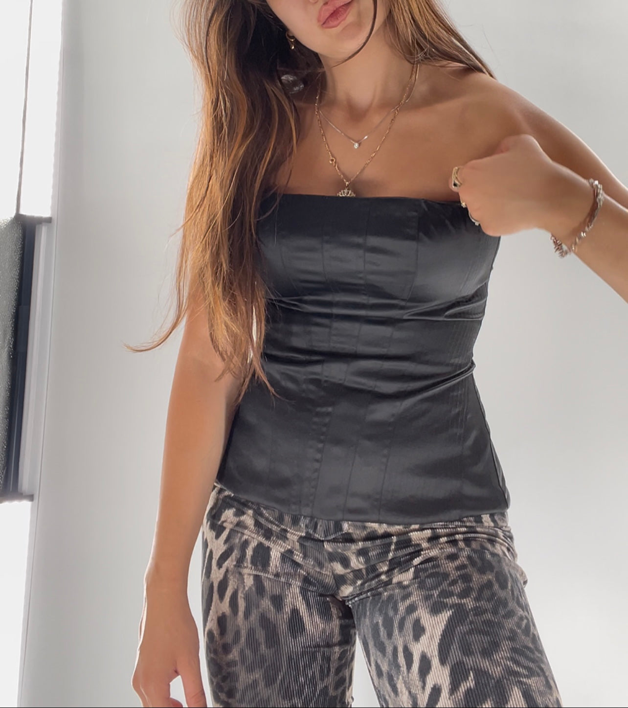 The Limited Black Satin Corset (S)
