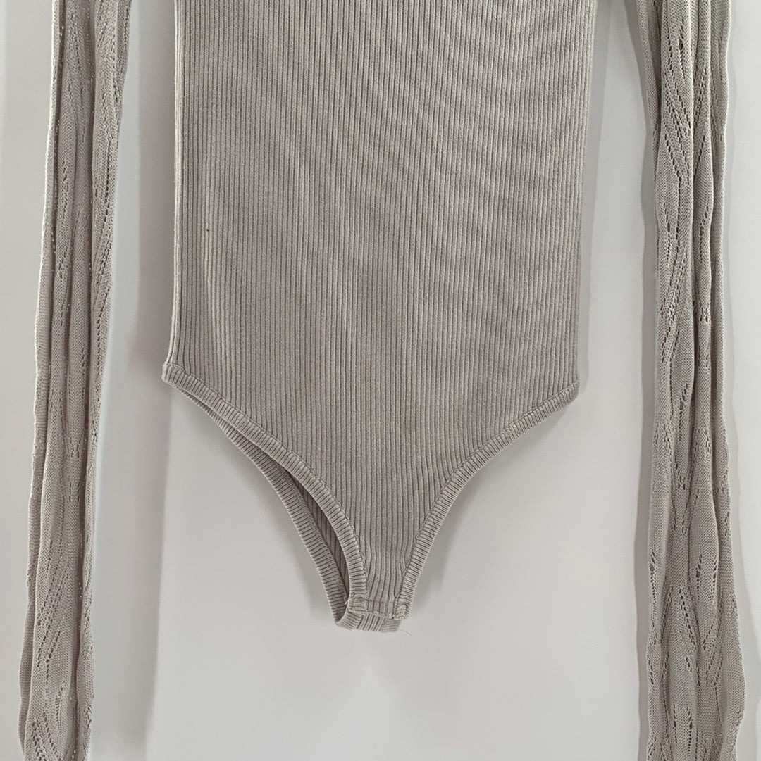 Free People light grey Knit Body Suit (M)