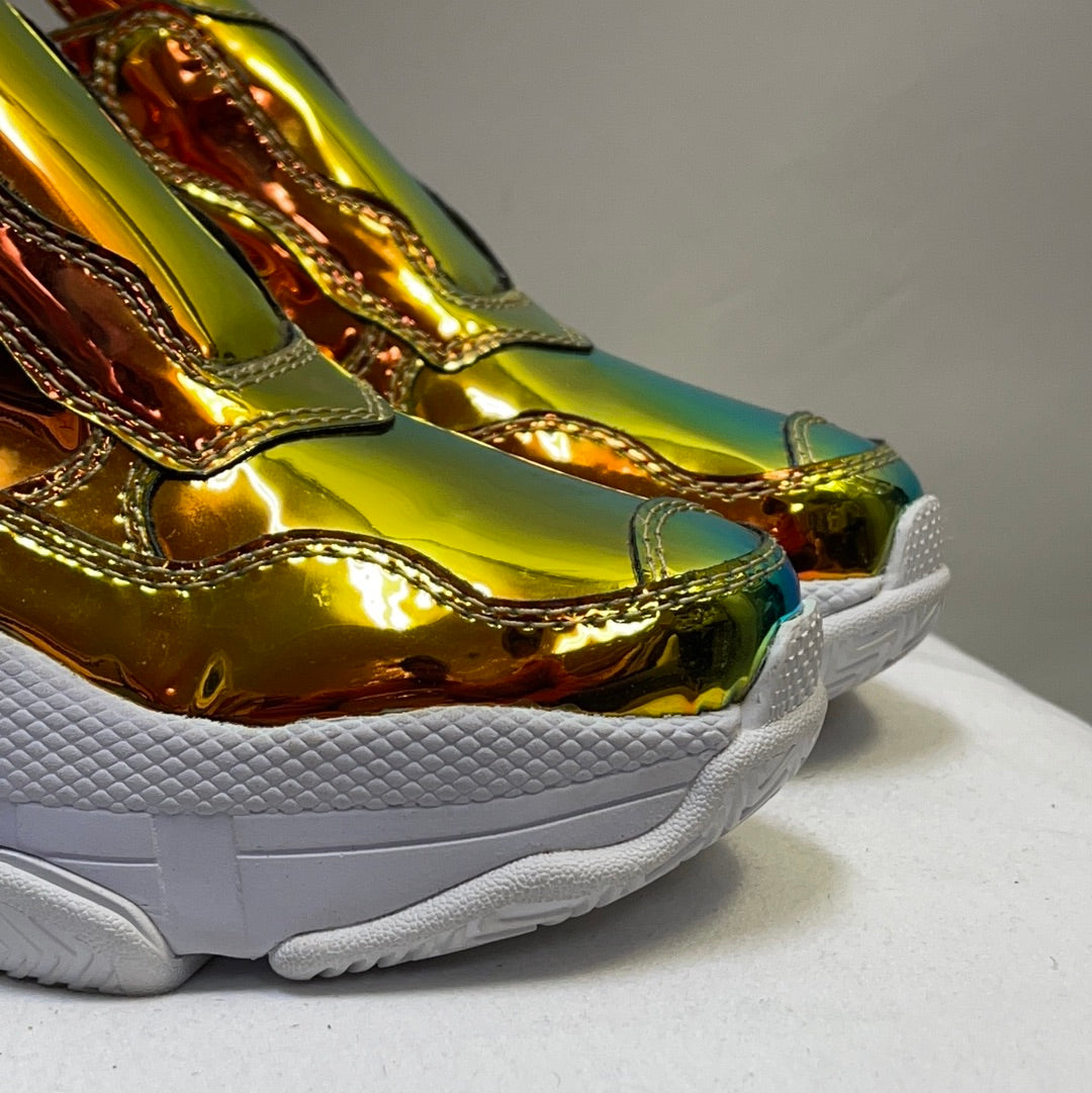 Jeffrey Campbell X Free People Gold Reflective Iridescent Concert Festival Sneakers (6.5)
