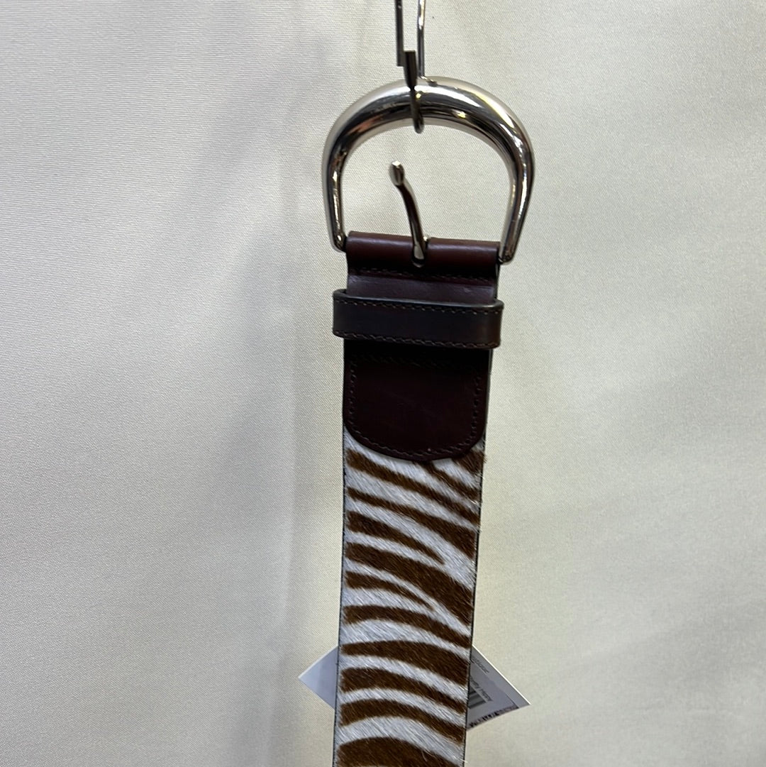 Banana Republic Brown Genuine Leather Zebra Stripe Belt S