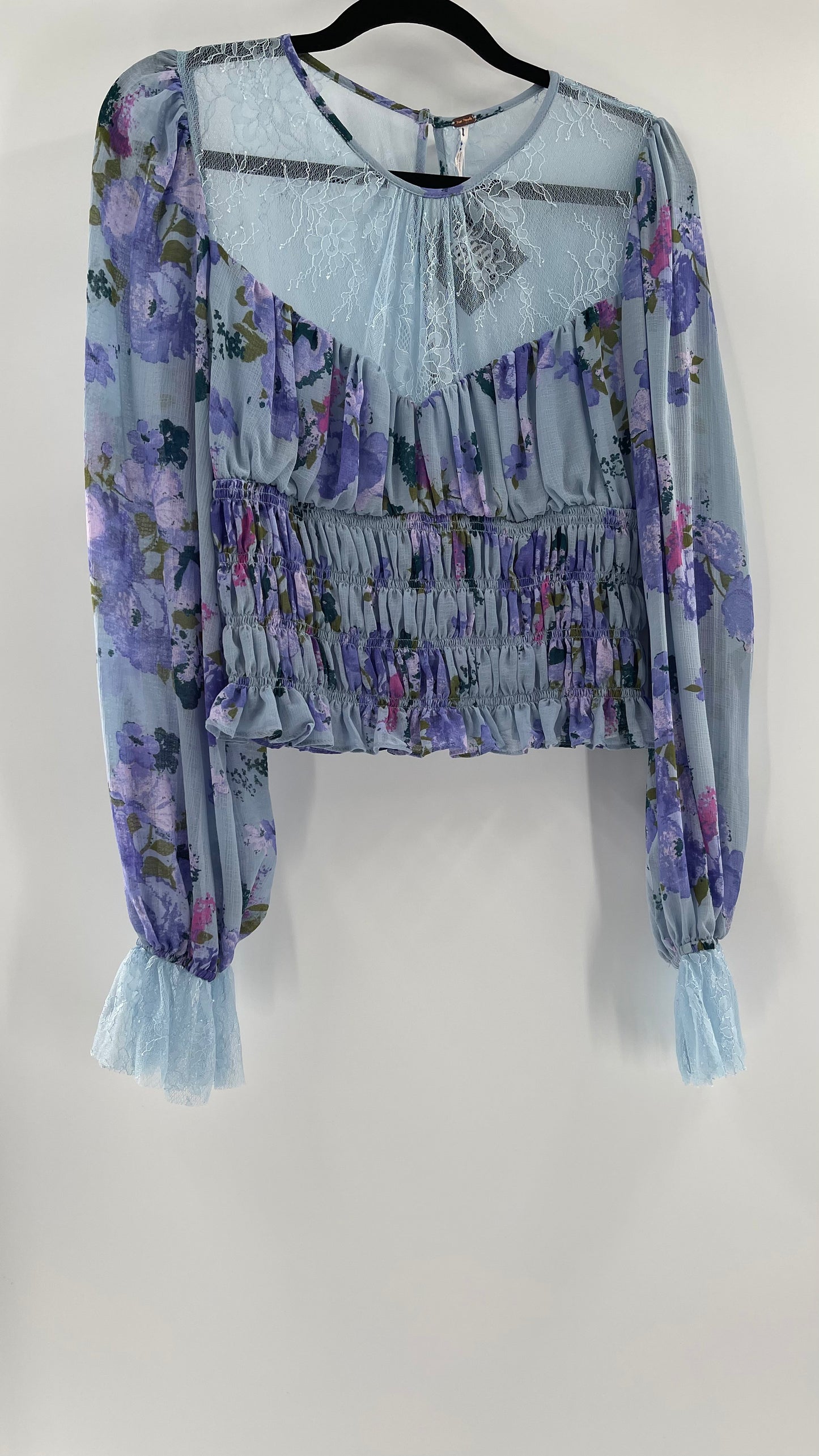 Free People Daphne Blouse Powder Blue (Large)