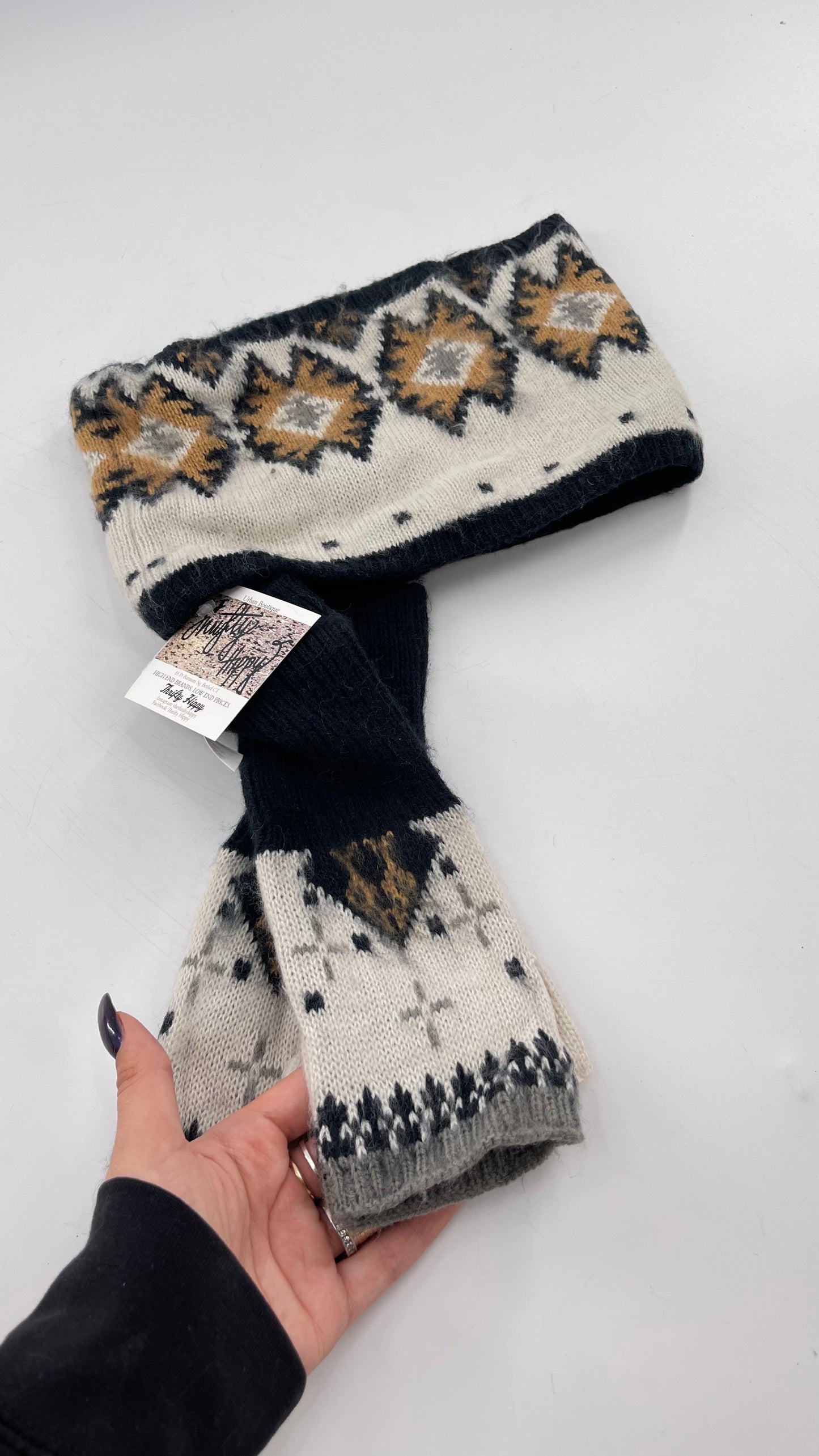 Urban Outfitters Knit Headband and Mitten Set