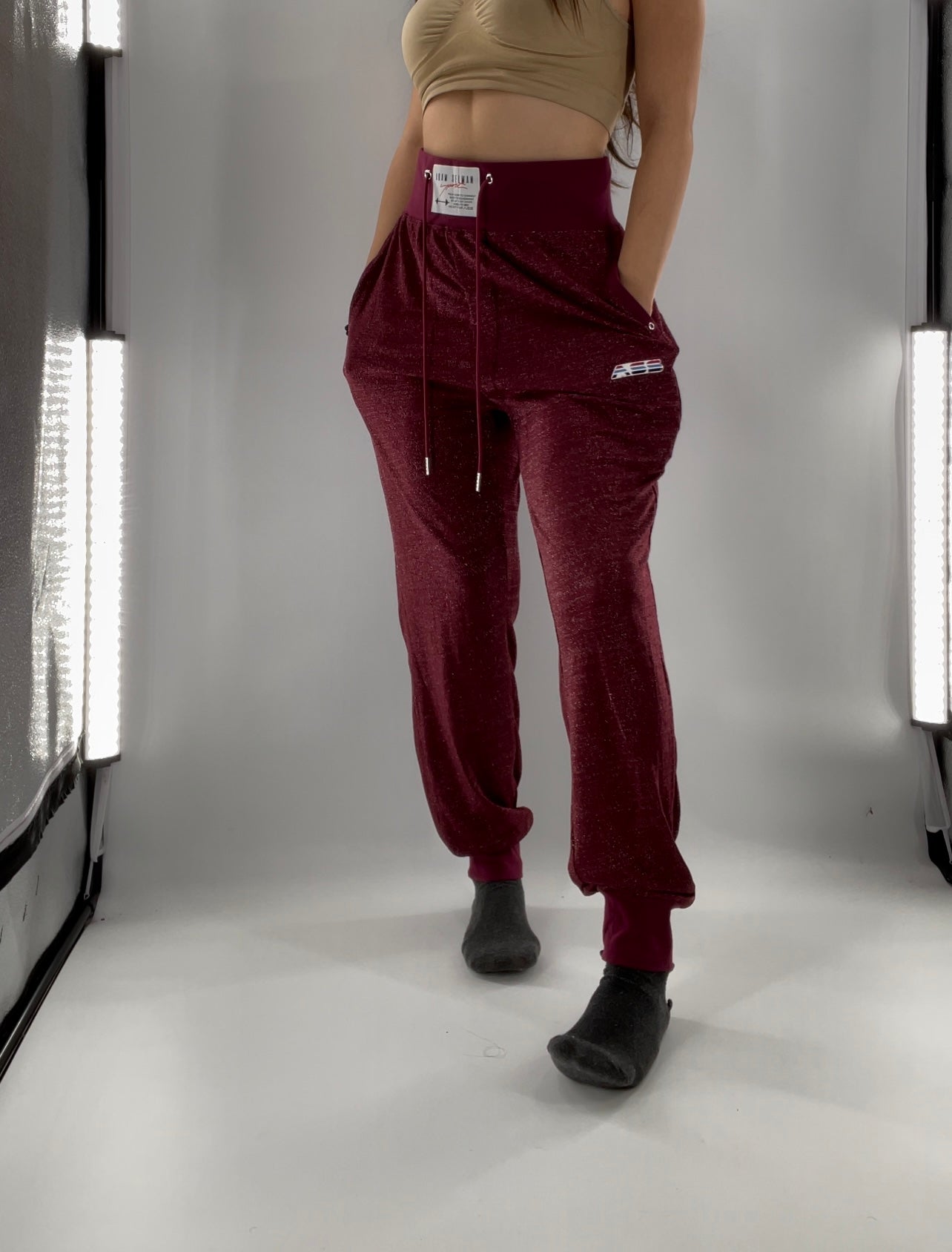 Adam Selman Sport Cranberry Toned Joggers (Medium)