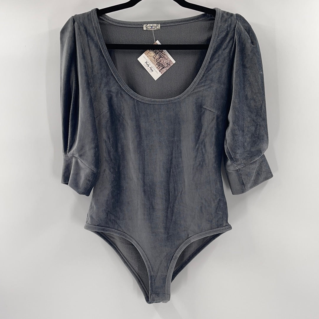 Intimately Free People Grey Velvet Bodysuit (XS)
