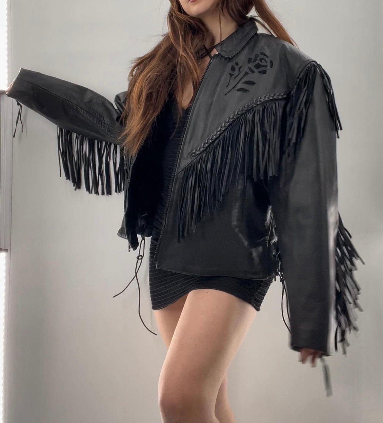 Vintage YUKON Fringed Moto Jacket (XXXL)