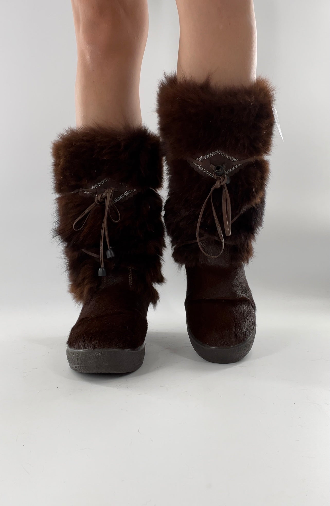 Pajar Vintage Brown Fur Boots - Made In Italy - Size 40