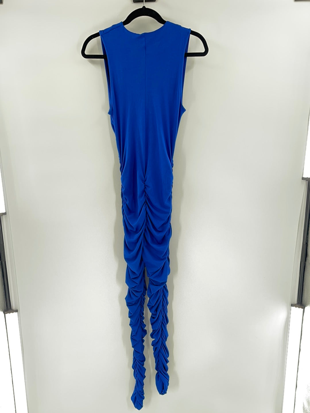 SJL Apparel - Blue Ruched Sleeveless Jumpsuit (Size Large)