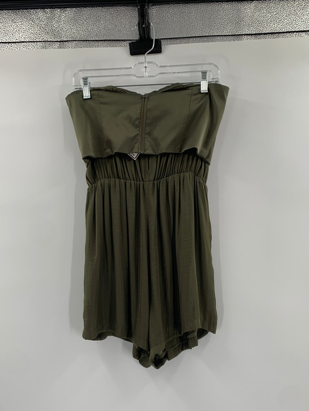 Bardot - Pleated Olive Green Romper (size 6)