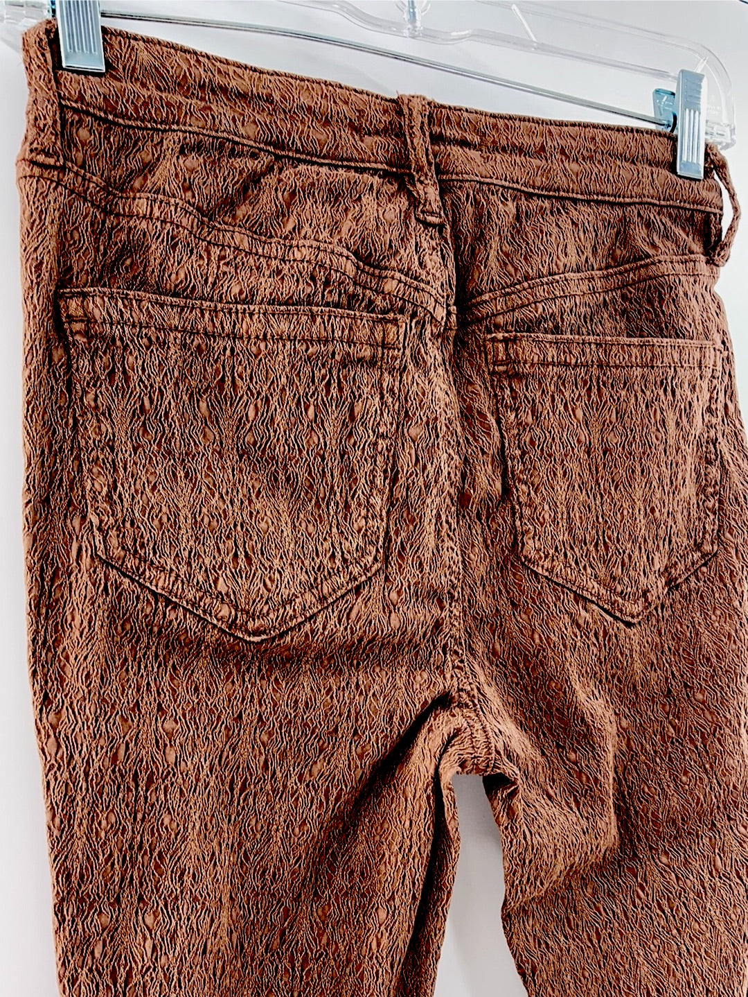 Free People Textured Brown Jeans (XS)