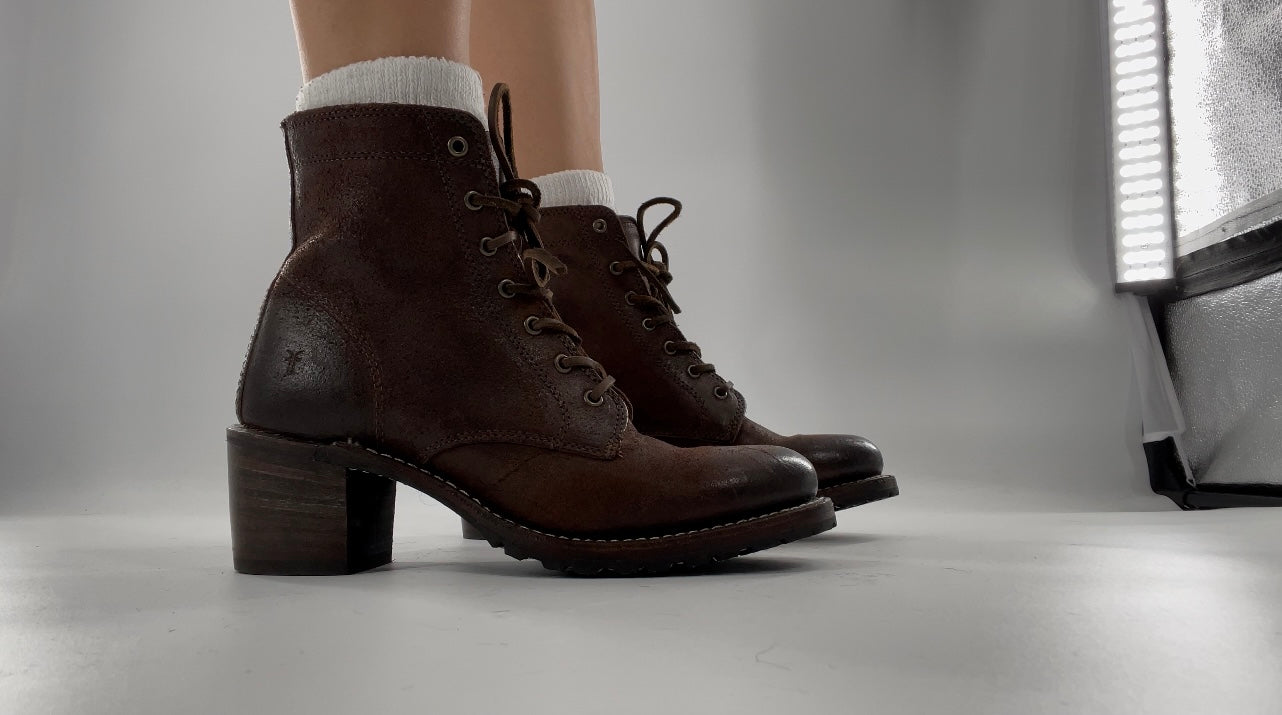 Frye Sabrina 6G Lace Up in Dark Brown (9)
