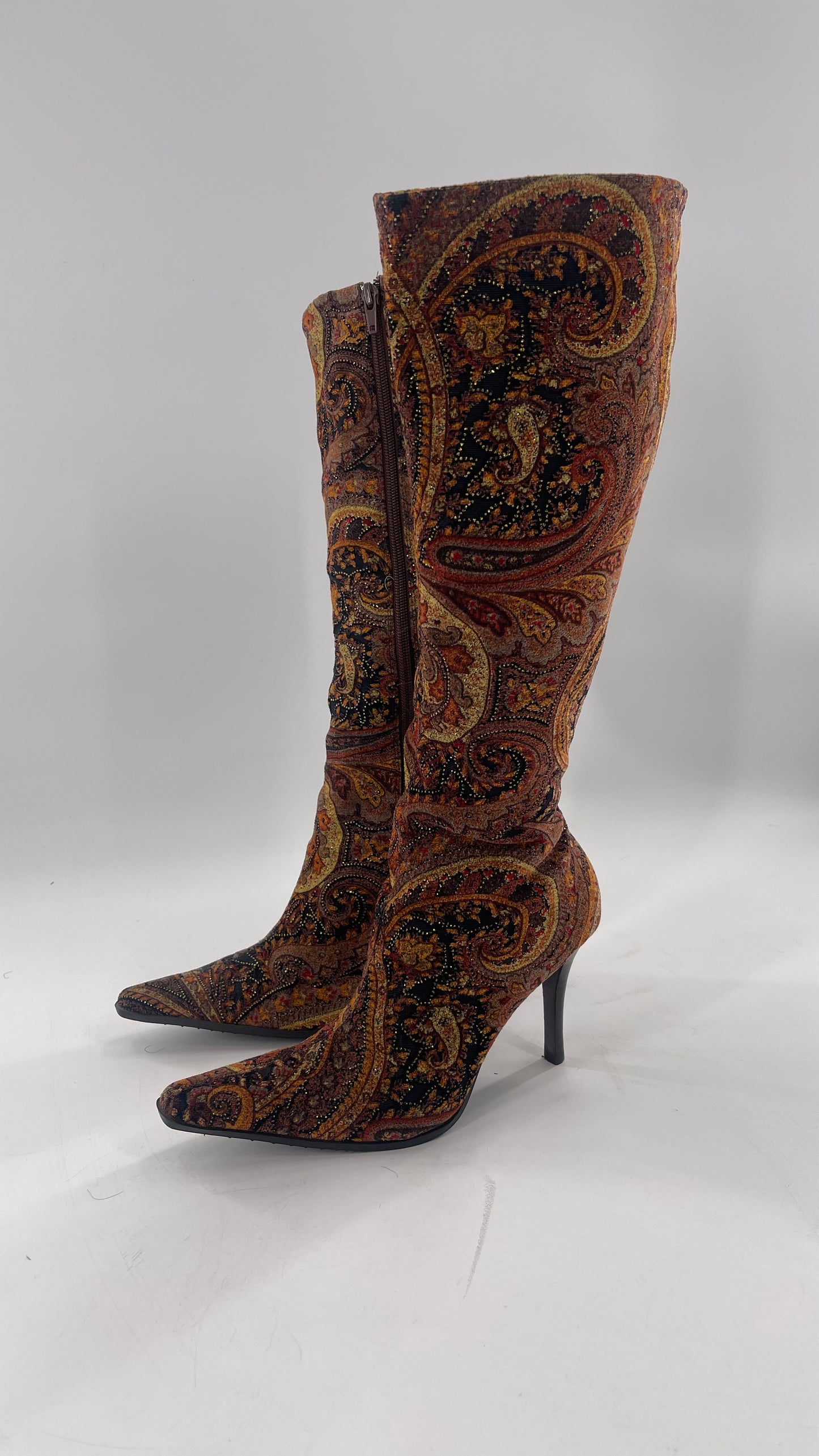 Knee High Tapestry Boots (6.5)
