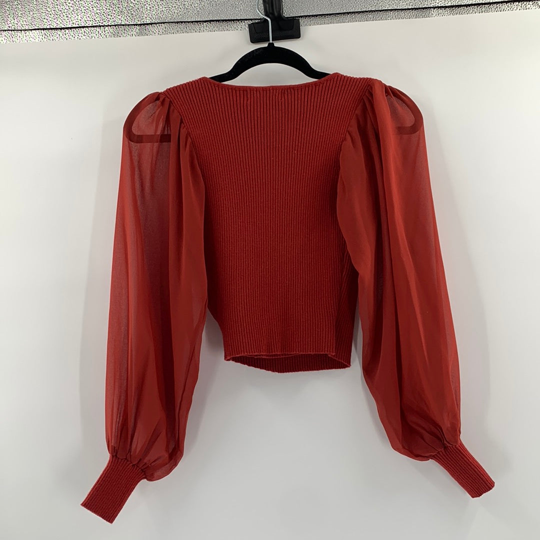Urban Outfitters Red Knit Blouse (XS)