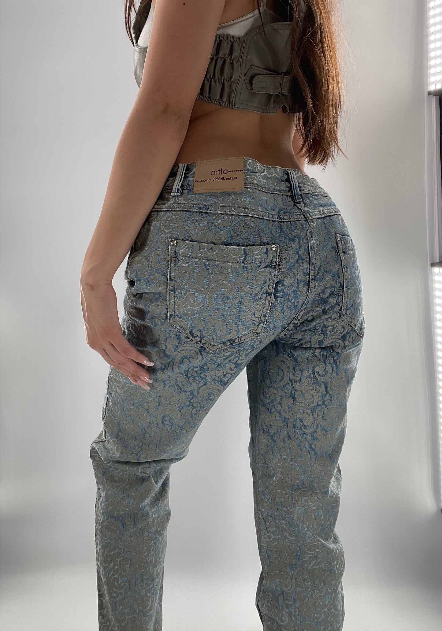 Deadstock Oltre Denim/Grey Brocade Jeans (12)