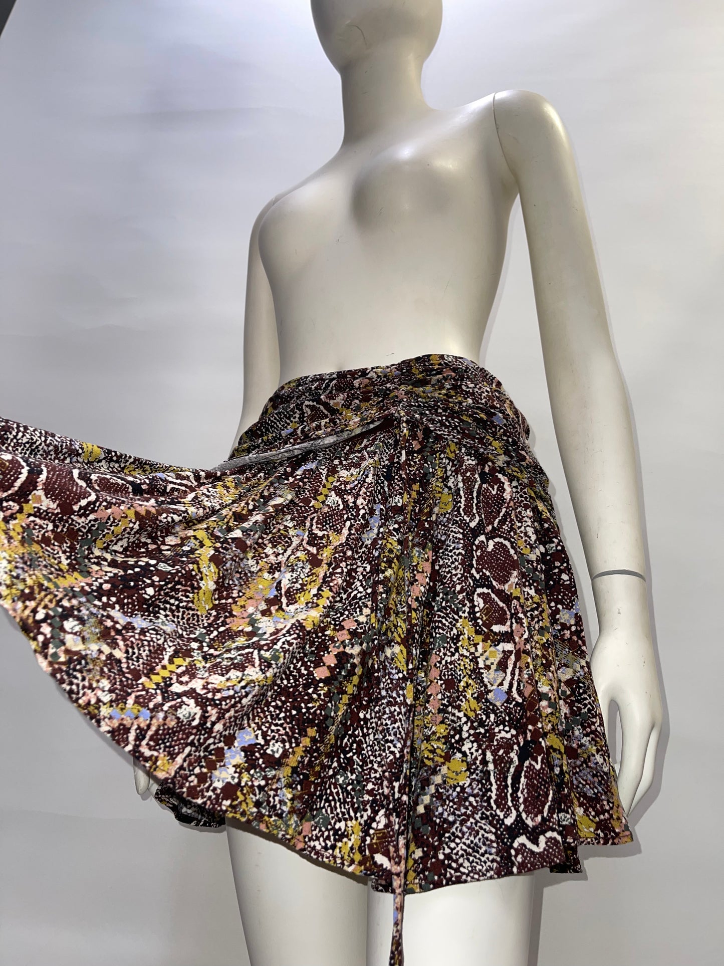 Free People Snake Print Mini Skirt(Size 6) - with tag -