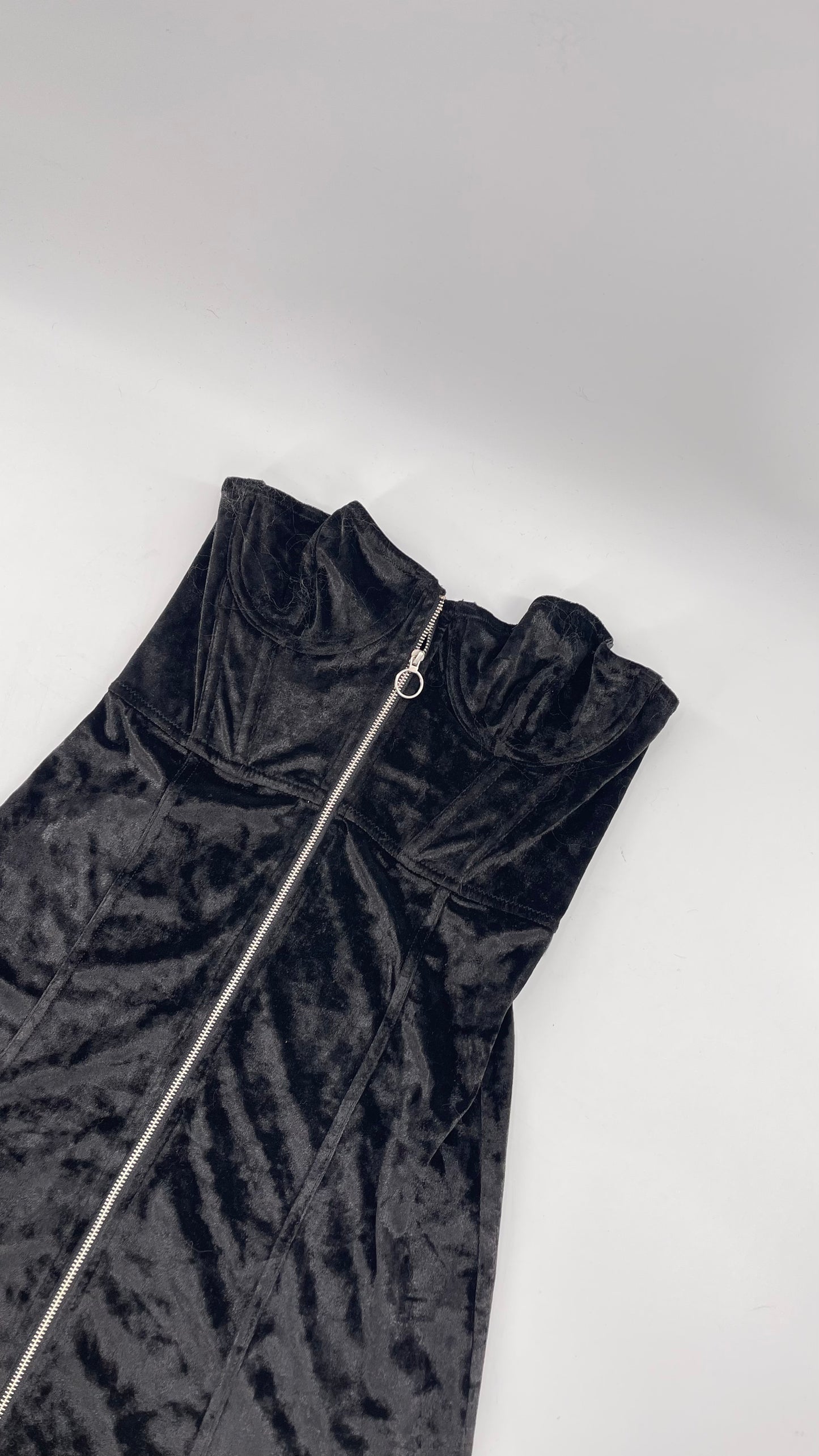 Black Urban Outfitters Zip Front Corset Dress (Large)