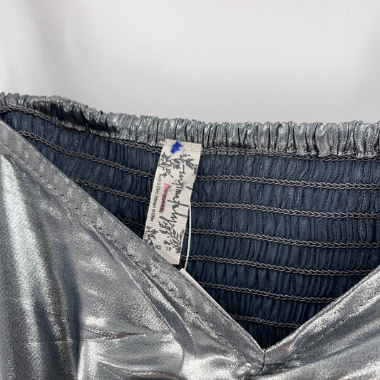 Free People Silver Molten Metal Mini Dress (XS)