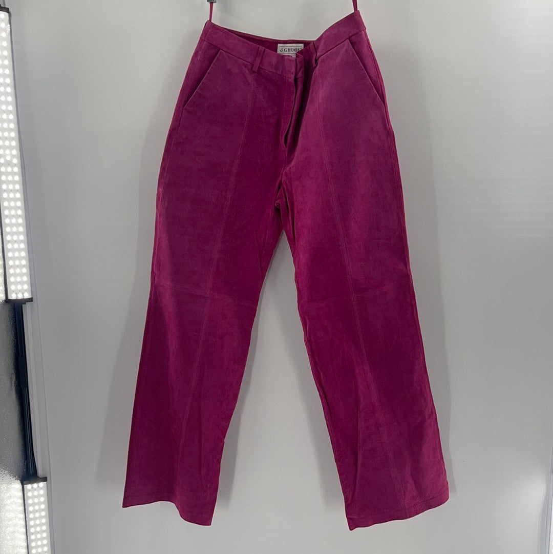 Vintage J.G. Hook Hot Pink 100% Genuine Leather Pants (Size 10)